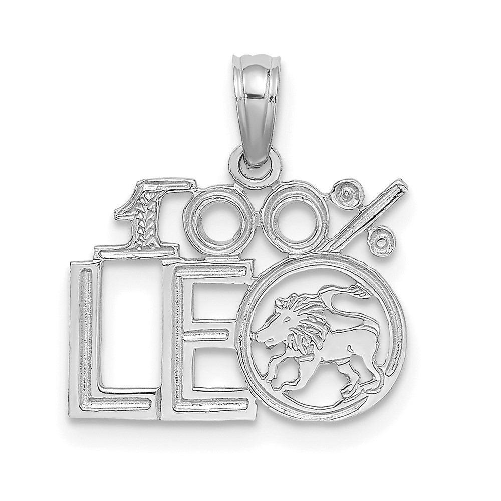 Million Charms 14k Wg 100% Leo Zodiac Charm Pendant